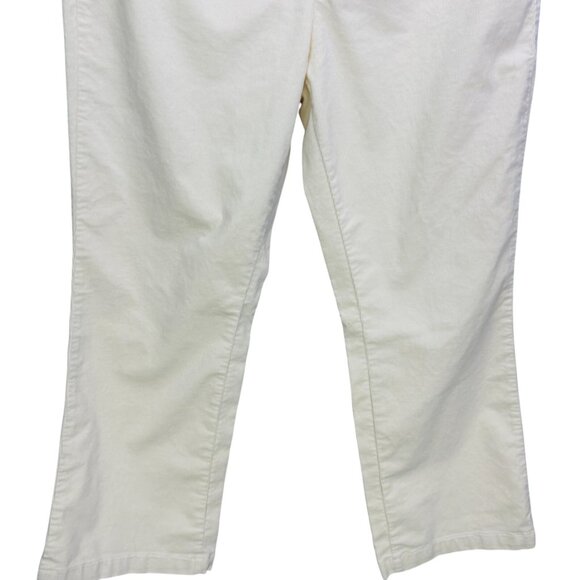 Talbots Womens Ivory Corduroy Pants Size 12 Stretch Ankle Crop 26β Inseam - Picture 5 of 11